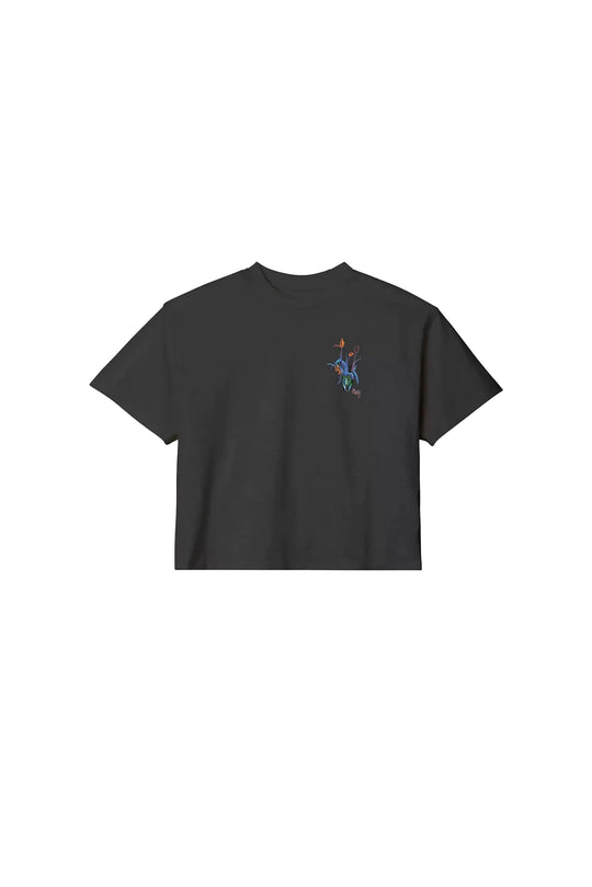 OBEY T-SHIRT DONNA LIQUID BOUQUET TEE DIGITAL BLACK