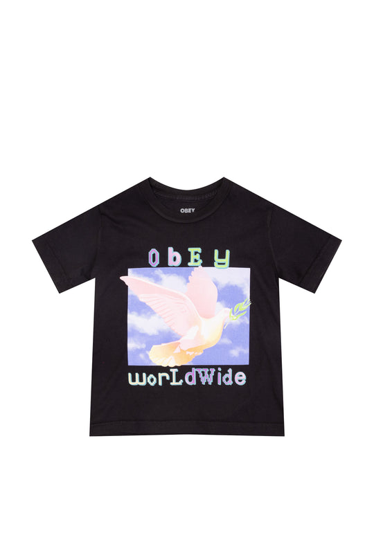 T-SHIRT DONNA OBEY DOVE OF PEACE KAYLIN TEE  DIGITAL BLACK
