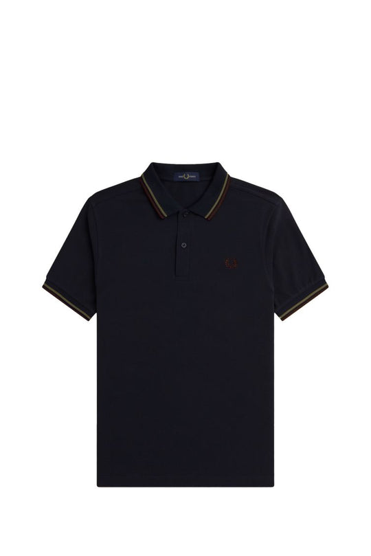 FRED PERRY POLO M3600 NVY/LRLWGRN/BRIC