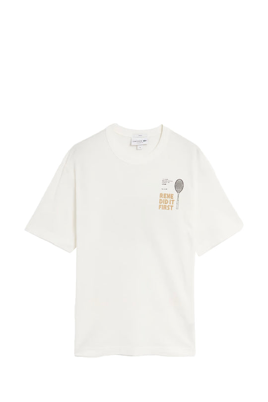 T-SHIRT UOMO LACOSTE TH0135 FLOUR/RAQUETTE