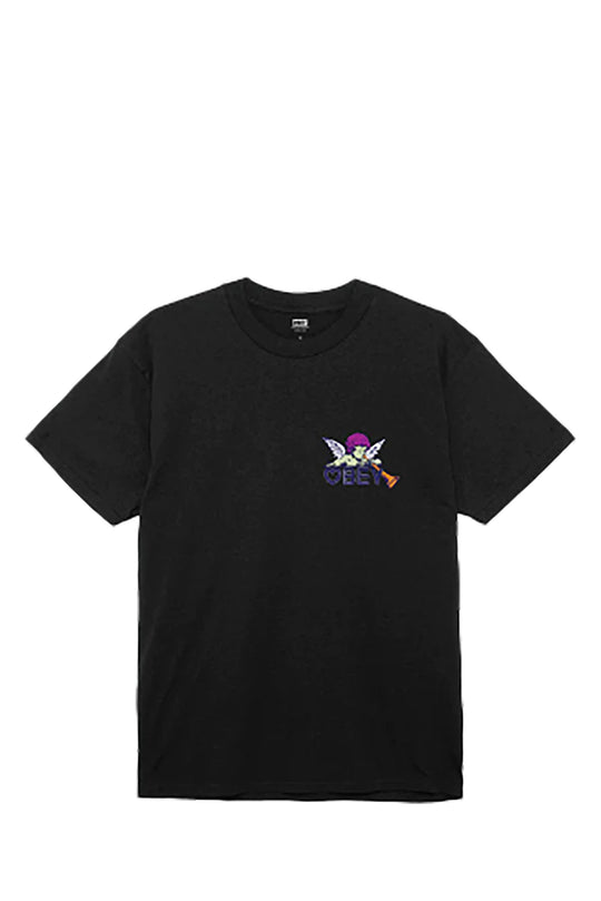 T-SHIRT OBEY UOMO BABY ANGEL TEE  BLACK