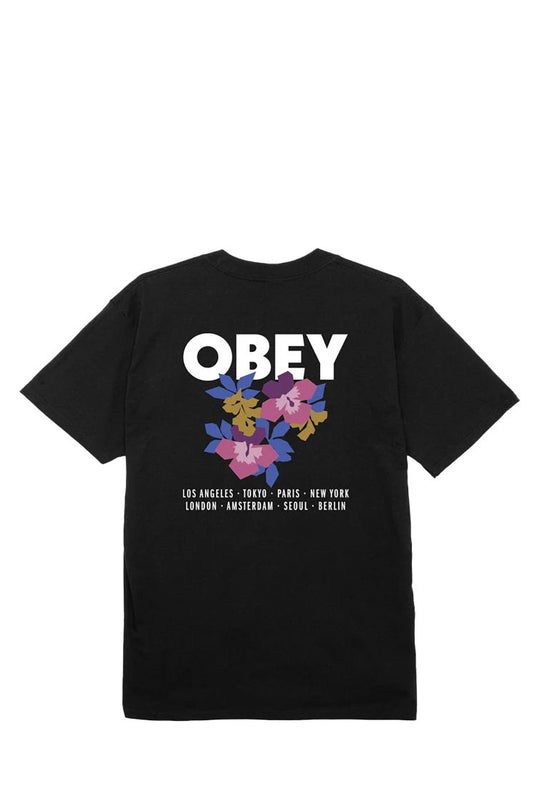 T-SHIRT OBEY UOMO FLORAL GARDEN TEE BLACK