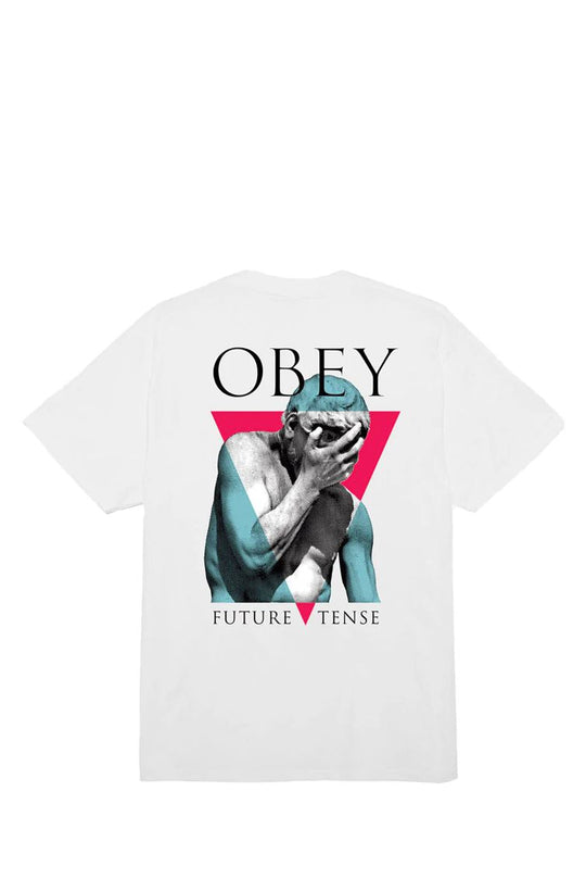 T-SHIRT OBEY UOMO FUTURE TENSE TEE WHITE