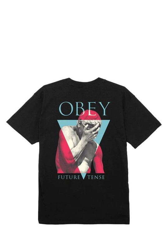 T-SHIRT OBEY UOMO FUTURE TENSE TEE BLACK