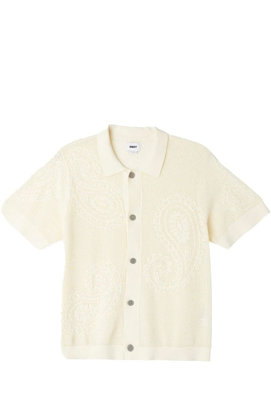 CAMICIA UOMO OBEY TEAR DROP OPEN SHIRT UNBLEACHED