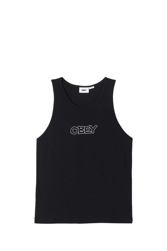 CANOTTA UOMO OBEY TRACE RIB TANK BLACK
