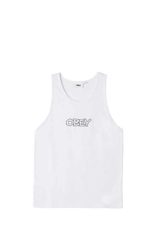 CANOTTA UOMO OBEY TRACE RIB TANK WHITE