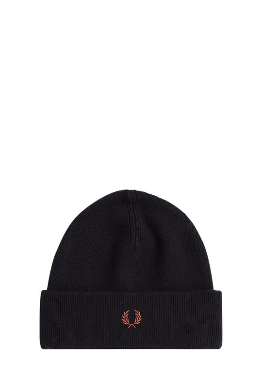 FRED PERRY BEANIE C8161 BLACK/WHISKYBRWN
