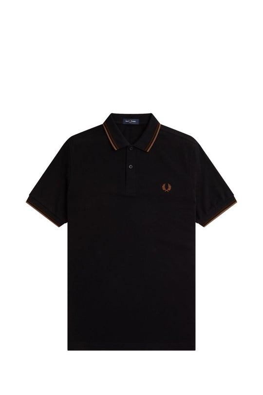 FRED PERRY POLO M3600 BLK/CBRICK/WHSBR